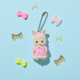 Fluffy Parka Milk Rabbit Baby Key Chain, , small image number 1