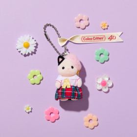 School Girl Tuxedo Cat Baby Key Chain, , small image number 1