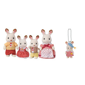 Chocolate Rabbit Family & Baby Keychain, , small image number 1