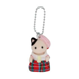 School Girl Tuxedo Cat Baby Key Chain, , small image number 0