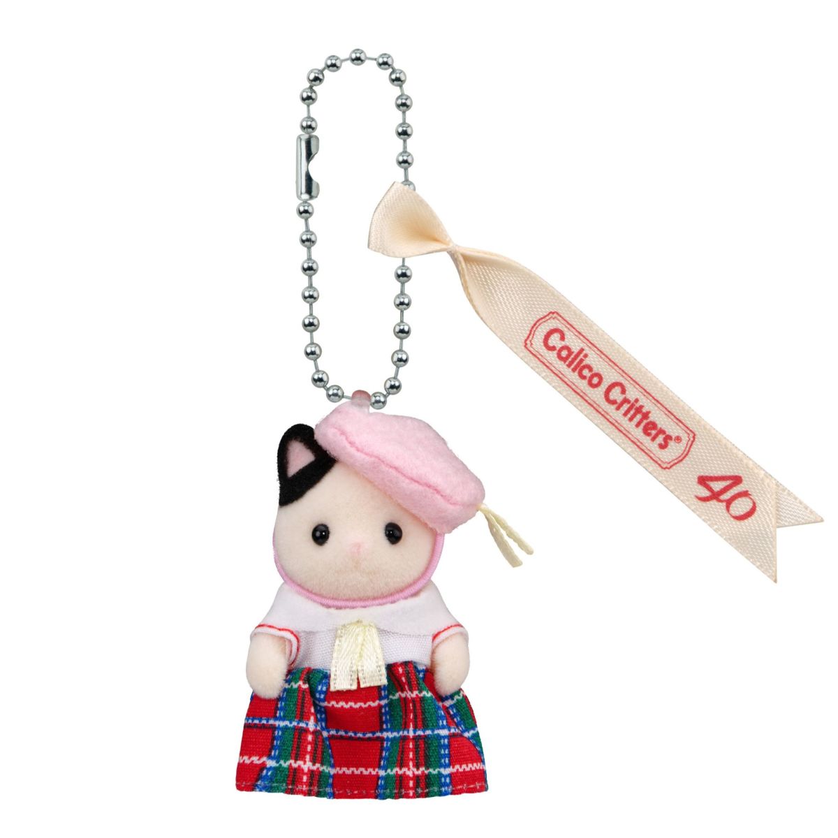 School Girl Tuxedo Cat Baby Key Chain, , large image 0
