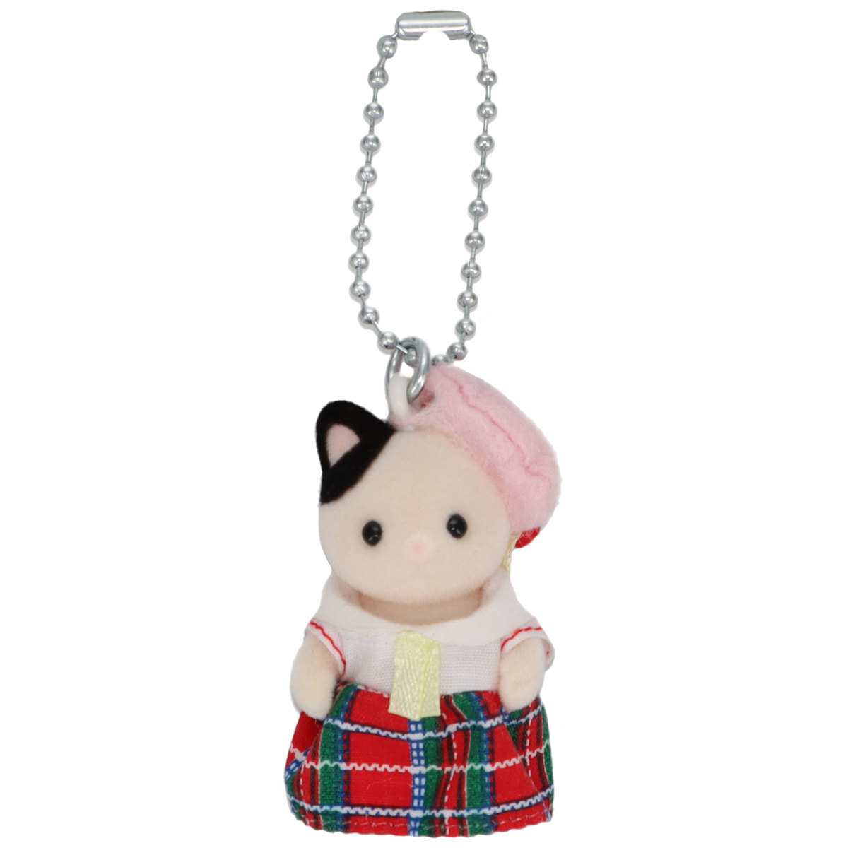 School Girl Tuxedo Cat Baby Key Chain, , large image 0