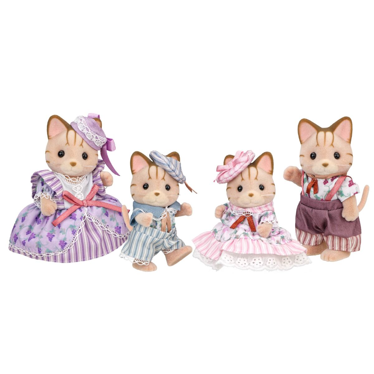 Striped Cat Family Elegant Ensemble, , large image 0