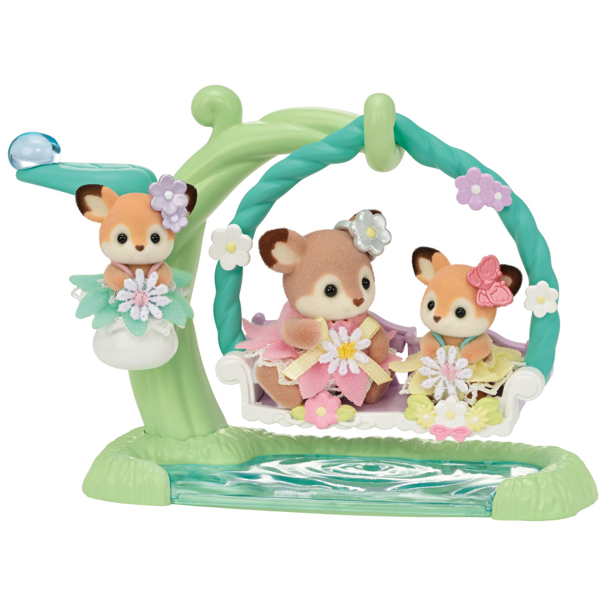 Deer Babies -Floral Swing Set-, , large image 0