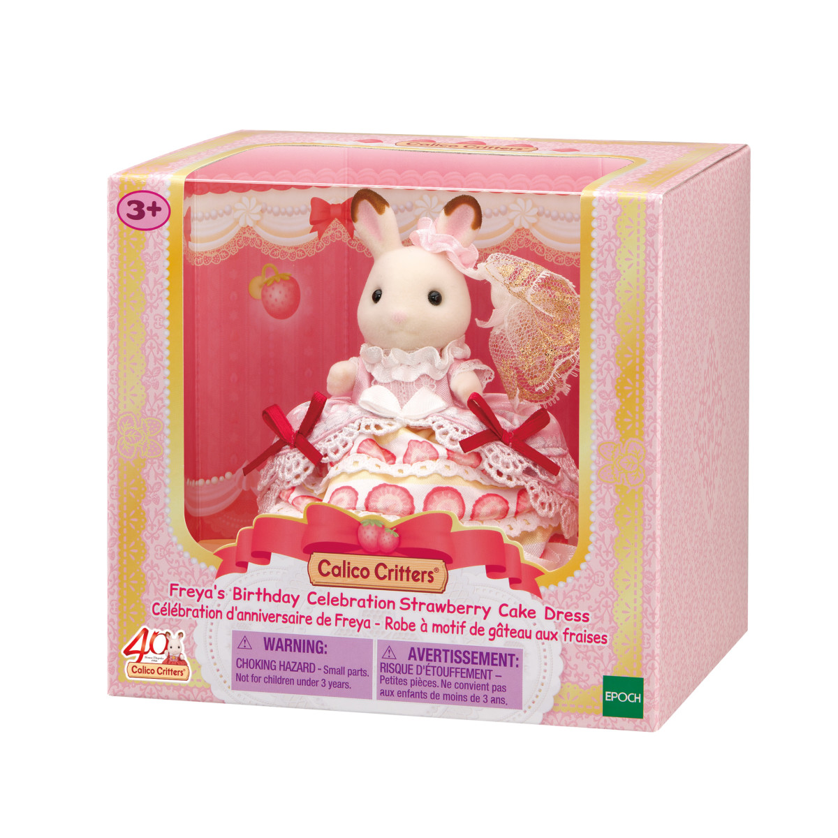 calico critters freya's birthday celebration strawberry cake dress Calico Critters Freya the Chocolate Rabbit Birthday Mini Figure