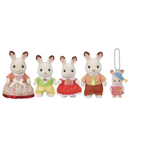 Chocolate Rabbit Family & Baby Keychain, , small image number 0